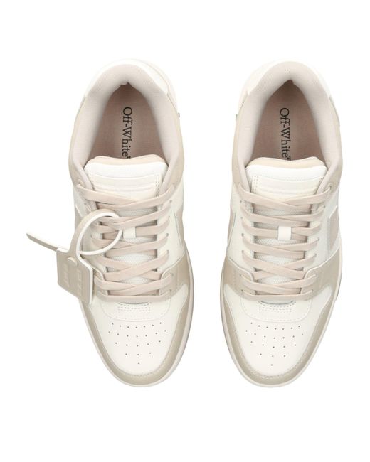 Off-White c/o Virgil Abloh White Out Of Office Logo-Embroidered Leather Low-Top Trainers for men