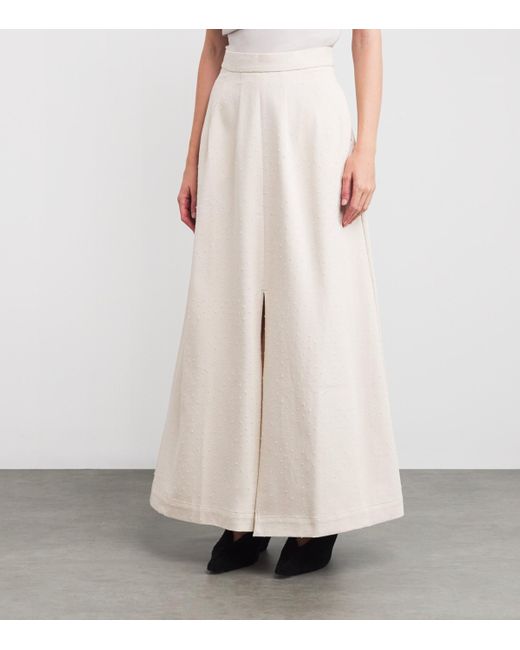 Palmer//Harding White Denim Resilient A-Line Maxi Skirt