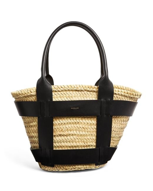 DeMellier London Black Raffia Santorini Tote Bag
