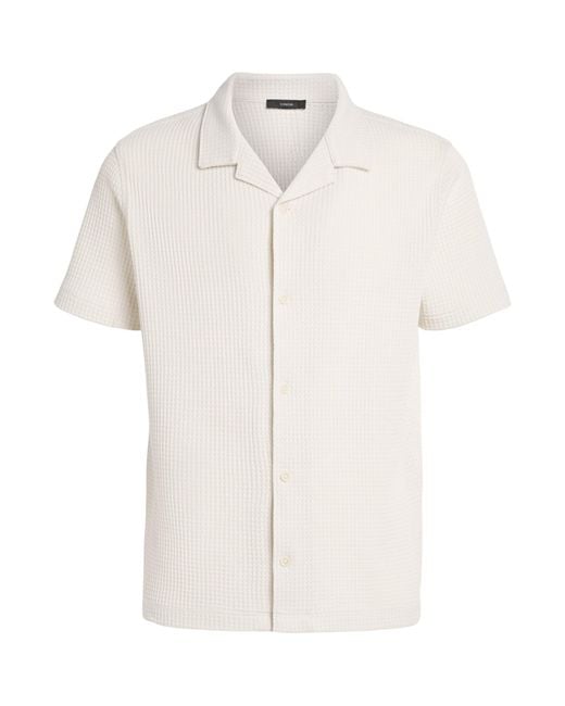 Vince White Waffle Knit Shirt for men