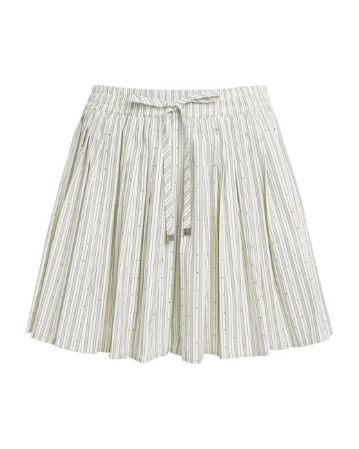 Sandro Natural Embellished Stripe Mini Skirt