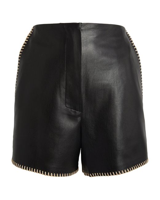 Nanushka Black Faux Leather Elza Shorts