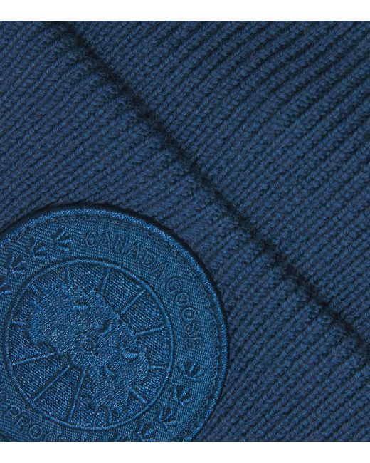 Canada Goose Blue Wool Arctic Toque Beanie for men
