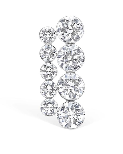 Maria Tash White Invisible Set Diamond Apsara Bar Threaded Stud Earring