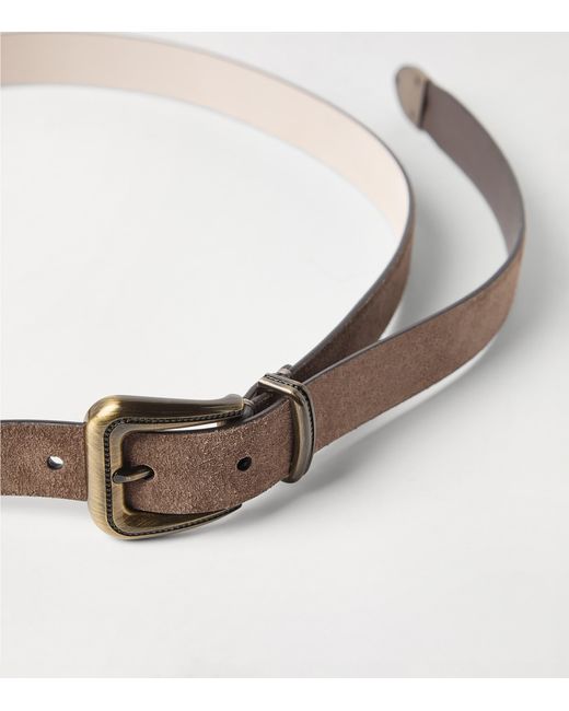 Brunello Cucinelli Brown Suede Belt