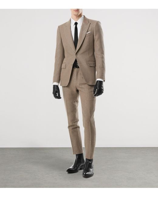 Tom Ford Gray Virgin Wool-Blend Dyllan Trousers for men