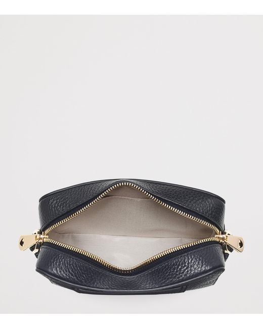 Aspinal Blue Leather Camera Bag