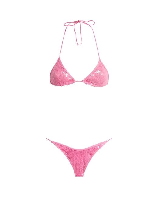 Oseree Pink Sequin Marylin Bikini