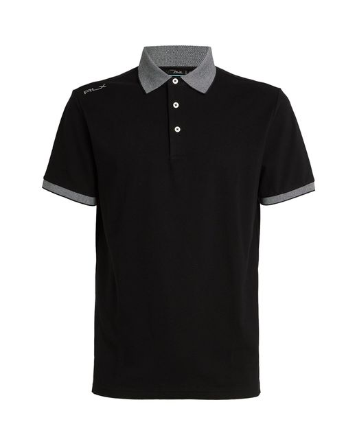 RLX Ralph Lauren Black Stretch-cotton Polo Shirt for men