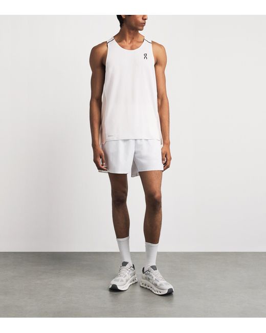 On Shoes White Performance Tank Top for men