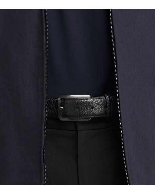 Elliot Rhodes Black Grained Leather Belt for men