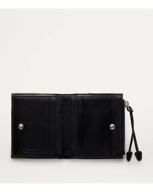 Prada Black Small Leather Press-Stud Wallet for men