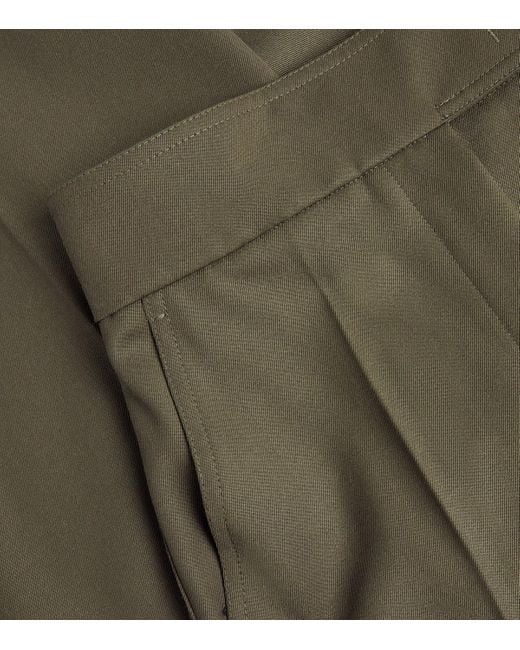 Max Mara Green Cotton Wide-Leg Trousers