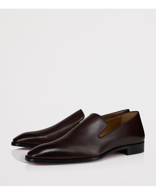 Christian Louboutin Brown Danny Flex Leather Loafers