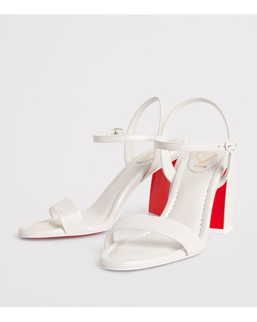 Christian Louboutin White Miss Jane Nappa Leather Sandals 85