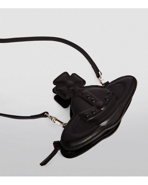 Vivienne Westwood Black Mini Leather Orb Cross-body Bag