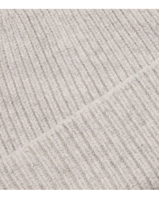 Le Bonnet Gray Ribbed Classic Beanie for men