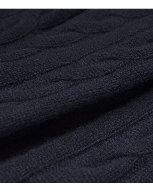 Soft Goat Blue Cashmere Cable-Knit Sweatpants