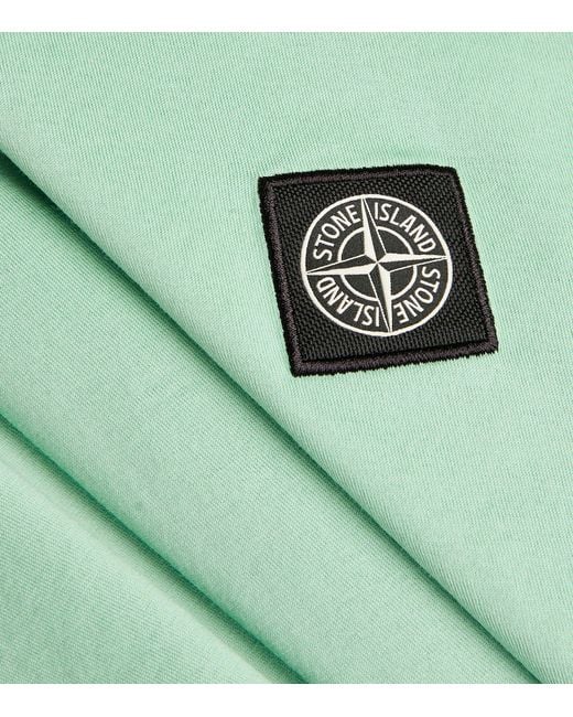 Stone Island Green Cotton Compass Logo T-shirt for men