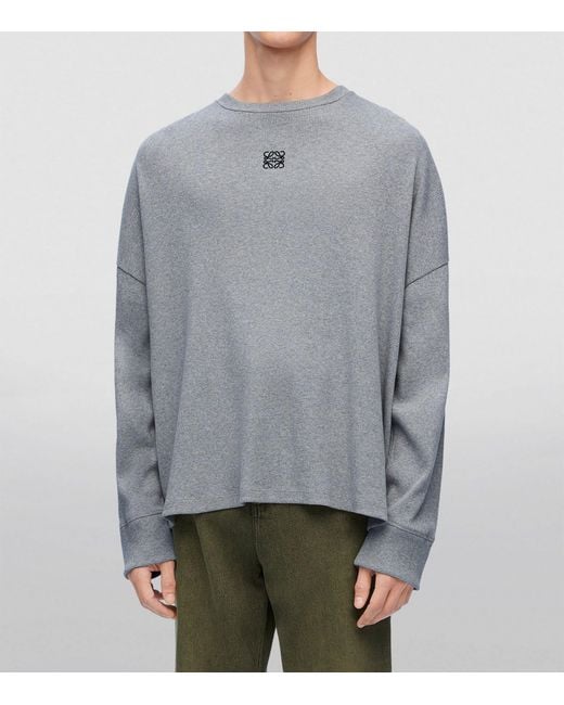 Loewe Gray Anagram Long-sleeve T-shirt for men