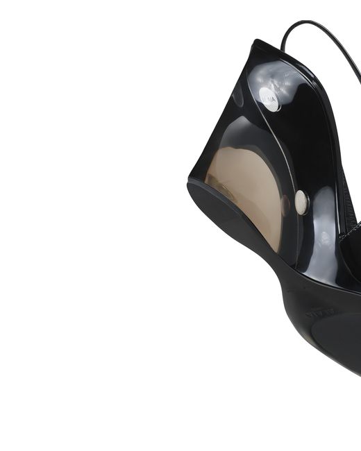 Alaïa Blue Patent Leather Invisible Wedge Slingback Pumps 90