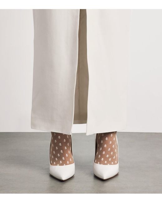 Alessandra Rich White Cady Bow-Detail Midi Dress