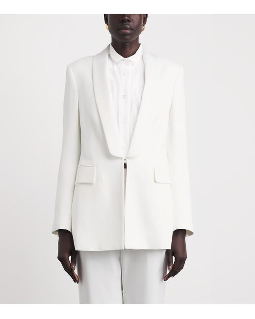 Eleventy White Twill Tuxedo Jacket