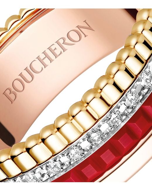 Boucheron Red Small Mixed Quatre Ring