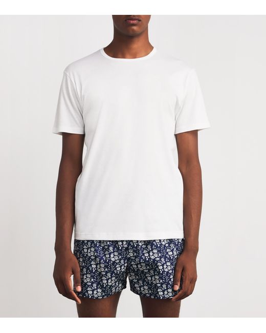 Sunspel White Cotton Sea Island T-Shirt for men