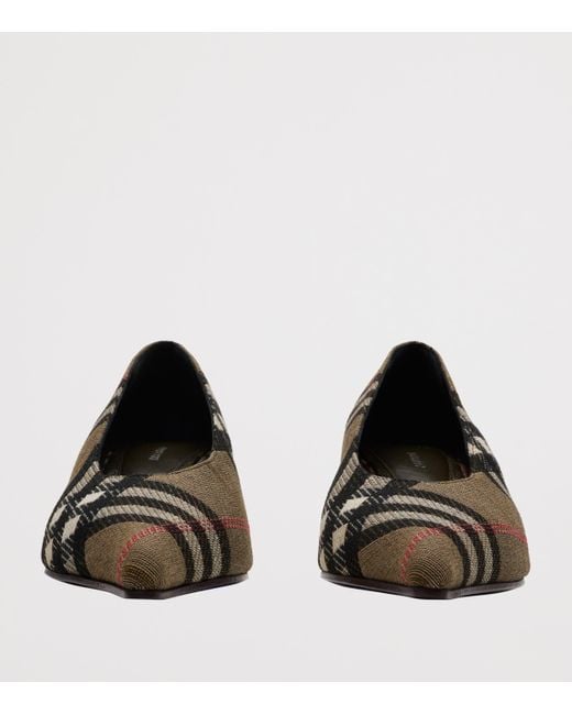 Burberry Brown Check Cameo Pumps 55
