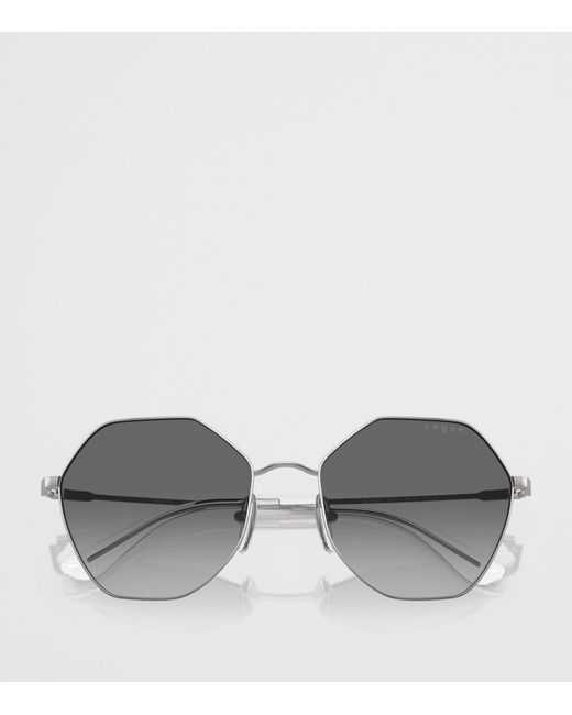Vogue Gray Metal Irregular Sunglasses