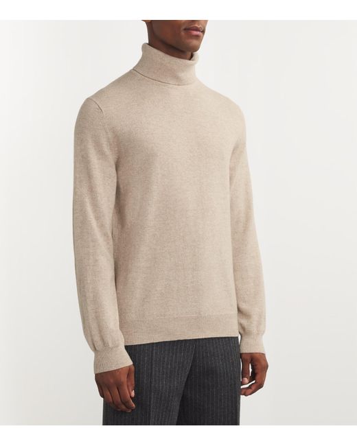 Harrods Natural Cashmere Rollneck Sweater for men