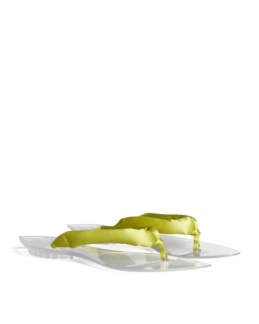 Alaïa Yellow Invisible Thong Flip Flops