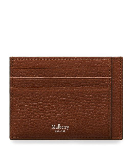 Mulberry Brown Grained Leather Card Holder