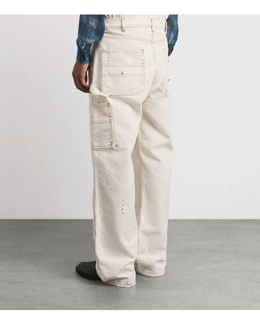 CHERRY LA Gray Cotton Paint Splatter Carpenter Trousers for men