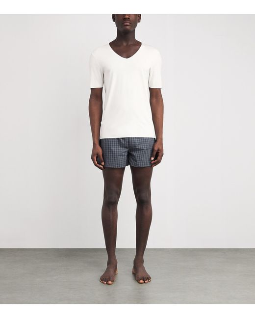 Hanro White Clean Cut V-Neck T-Shirt for men