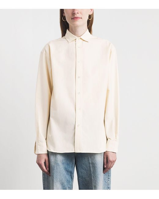 Polo Ralph Lauren White Cotton-Silk Relaxed-Fit Shirt