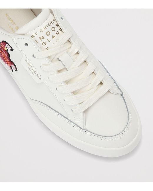 Kurt Geiger White Leather London Patch Sneakers