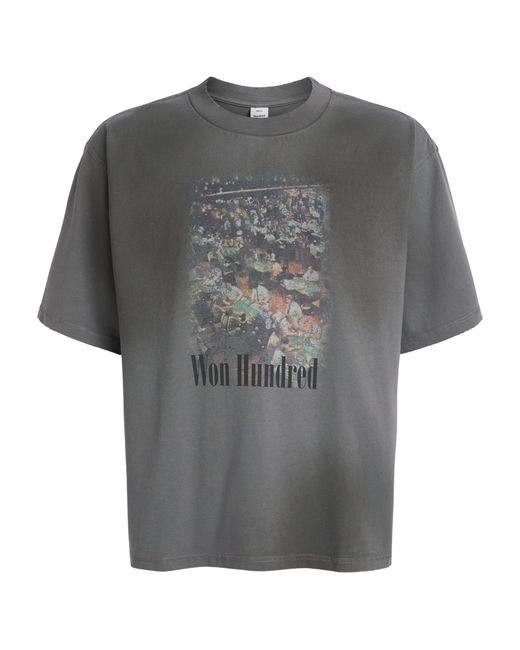 Won Hundred Gray Organic Cotton Casino T-Shirt for men