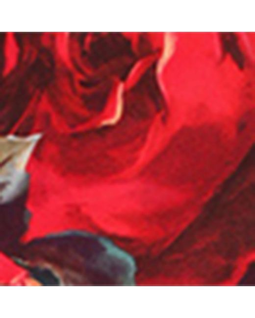 Dolce & Gabbana Red Calf-Length Corset Dress With Rose