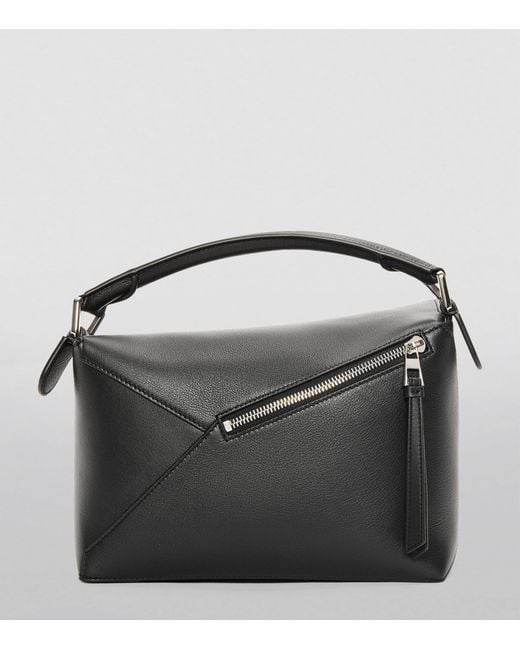 Loewe Gray Small Leather Puzzle Edge Top-Handle Bag