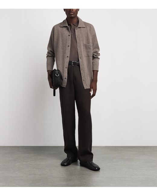 Corneliani Brown Wool Polo Shirt for men