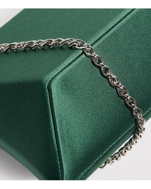 Rodo Green Satin Lally Clutch Bag
