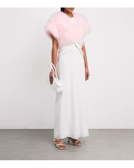 Yves Salomon Pink Feather Bolero Jacket