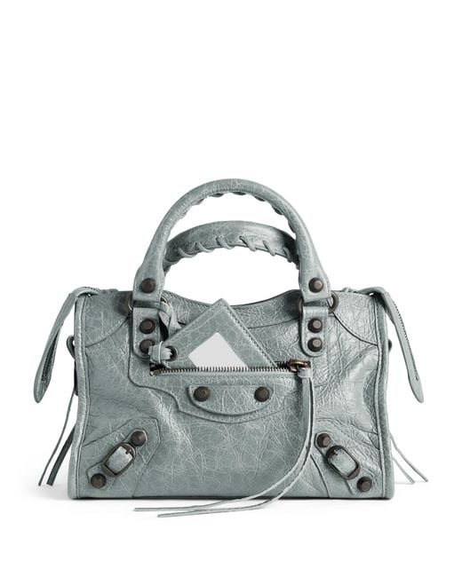 Balenciaga Gray Mini Lambskin Le City Top-Handle Bag
