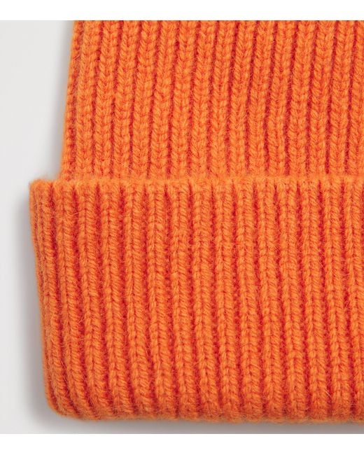 Le Bonnet Orange Lambswool-Caregora Classic Beanie for men