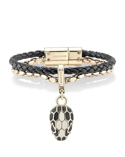 BVLGARI Metallic Leather Serpenti Forever Bracelet