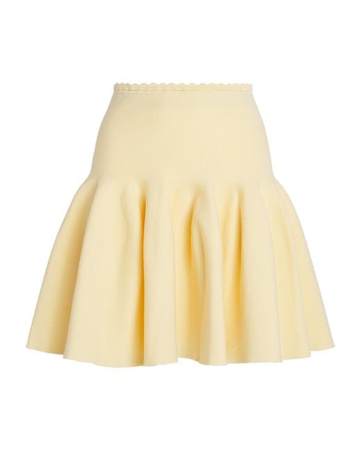 Sandro Natural Knitted Skater Mini Skirt