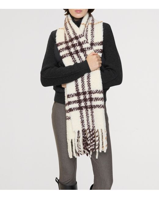 Burberry Natural Alpaca-Wool Check Scarf