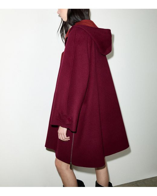 MAX&Co. Red Wool Hooded Coat